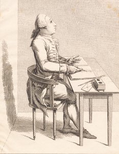 En herre ved et skrivebord af J.F. Clemens