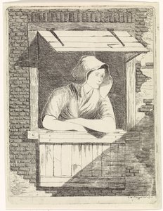 Kvinde ved et åbent vindue af J.H. Pluygers