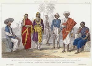 Kaukasisk race, hinduer (farvet indgravering)