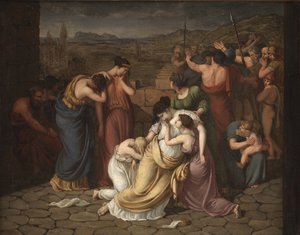 Andromache i fortvivlelse ved synet af Hectors krop