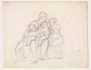 Figurgruppe. Kvinde og 3 børn af J.L. Lund