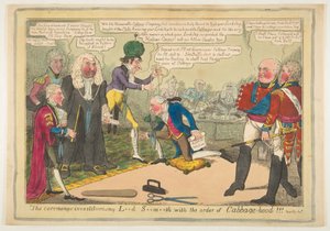 Ceremony of Investiture of My L**d S**m**th med Order of Cabbage-hood, ca. juni 1819.