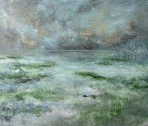Tåget sumpgrønt af JMF FINE ART