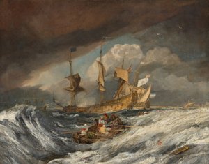 Både, der udfører ankre til de hollandske krigsmænd, ca. 1804. af Joseph Mallord William Turner