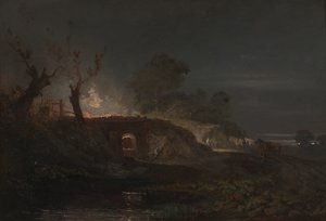 Kalkovn ved Coalbrookdale, ca. 1797. af Joseph Mallord William Turner