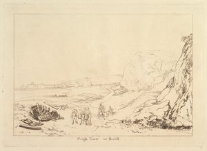 Martello Towers nær Bexhill, Sussex Book of Studies, del VII, plade 34, 1811. af Joseph Mallord William Turner