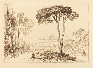 Scene in the Campagna, udgivet 1812. af Joseph Mallord William Turner