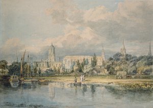 South View of Christ Church etc. from the Meadows, 1798-1799 af Joseph Mallord William Turner