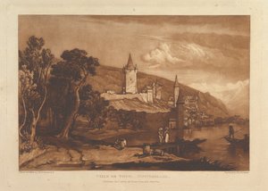 Byen Thun, Schweiz Liber Studiorum, del XII, plade 59, 1. januar, af Joseph Mallord William Turner