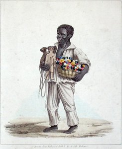 Dukkesælger ved karnevalet, Kingston, Jamaica af J.M. Belisario