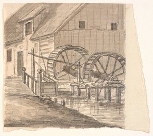Møllehjul og del af mølle