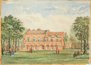 Old Forth House, Newcastle (kropsfarve, blyant og wc ombord) af J.R. Dewar