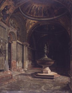 Det indre af Baptisteriet i Marcuskirken i Venedig af J.Th. Hansen