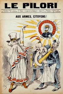 En af avisen "" søjlen"": "" til borgernes våben! “” den 2. december 1888 under en demonstration mod general Boulanger. Illustration af J. Blass