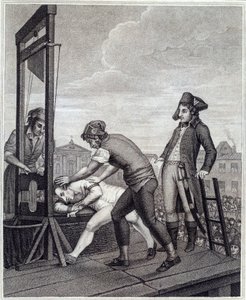 Henrettelsen af Maximilian de Robespierre (1758-1794) har guillotinen den 28/07/1794 på Place de la Concorde Indgravering af James Idnarpila efter J. Beys. 1799 cirka. Paris, Musée Carnavalet af J. (after) Beys