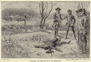Alamance revolutionens første slag (litho)
