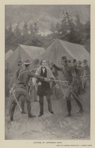 Fangst af Jefferson Davis (litho) af J. (after) Steeple Davis