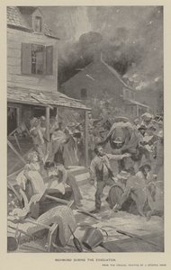 Richmond under evakueringen (litho) af J. (after) Steeple Davis