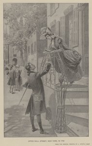 Upper Wall Street, New York, i 1783 (litho) af J. (after) Steeple Davis