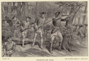 Washingtons første sejr (litho) af J. (after) Steeple Davis