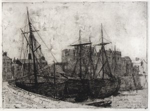 Castle Rushen - øen Man af J. Alden Weir