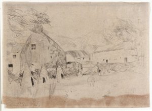 Gårdspladsen - Isle of Man af J. Alden Weir