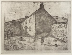Fiskerhytte - øen Man af J. Alden Weir