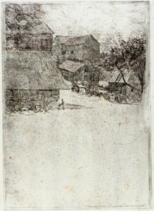 Naboens gård af J. Alden Weir