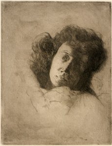 Studie af et kvindehoved af J. Alden Weir