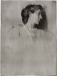 Studie af et kvindehoved i profil af J. Alden Weir