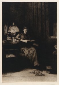 Aftenens lampe af J. Alden Weir