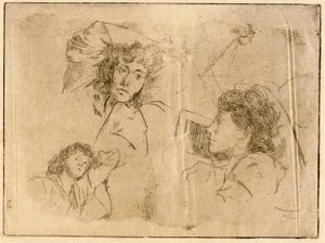 Tre hoveder - Skitser af J. Alden Weir