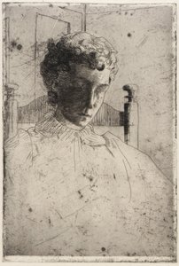 Kvinde kigger ned af J. Alden Weir