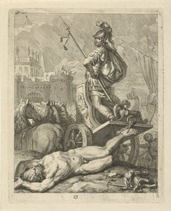 Achilles med lig af Hector bag sin vogn Scener fra Achilles