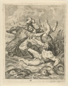 Achilles kæmper mod flodguden Scamander Scener fra Achilles