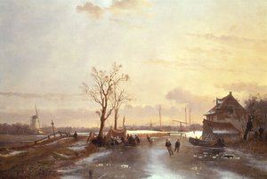 Vinterscene, 1853 af J. Anton Mignon