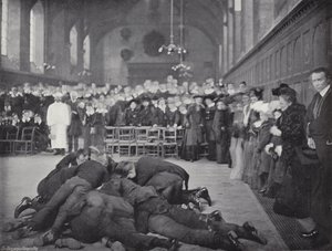 Pandekagekast på Westminster School, The Greeze af J. Benjamin Stone