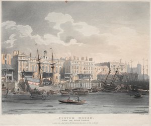 Customs House, fra Themsen af J. Bluck