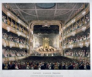 Indvendigt billede af Covent Garden Theatre, Bow Street, Westminster, London, 1808
