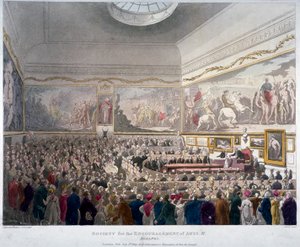 Møde for Society of Arts i Adelphi Buildings, Westminster, London, 1809