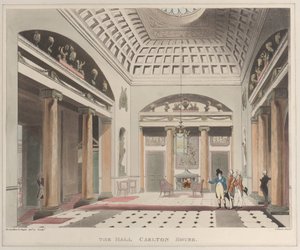 The Hall Carlton House Microcosm of London, tavle 15, 1. april 1808., 1. april 1808. af J. Bluck
