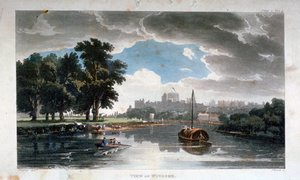 Udsigt over Windsor fra Themsen, Berkshire, c1820