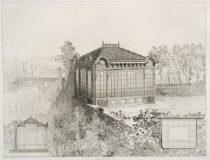 Planer og forhøjning af en havepavillon, ca. 1880