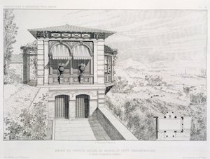 Dampbade, observatorium ovenfor, fra en mængde design af forskellige arkitekter, pub. Morel & Cie, Paris, ca. 1880
