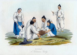 Koorai, en fiskerfamilie, 1848. af J. Bull