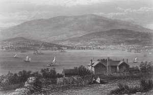 Australien: Hobart Town, Tasmanien (kobberstik) af J. C. Armytage