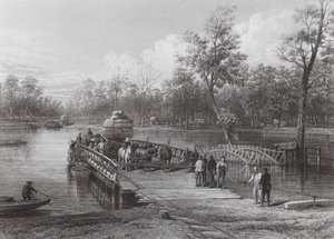 Australien: The Punt, Echuca (gravering) af J. C. Armytage