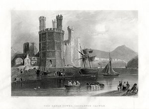 The Eagle Tower, Carnarvon Castle, Caernarfon, North Wales, 1860