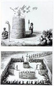 Profetens Loge og Medawisos fra en bog af Henry Schoolcraft (1793-1864) af J. C. Tidball
