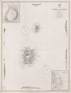 Azorerne Corvo og Flores. Opmålt af kaptajn A.T.E Vidal R.N 1844. af J. & C. Walker